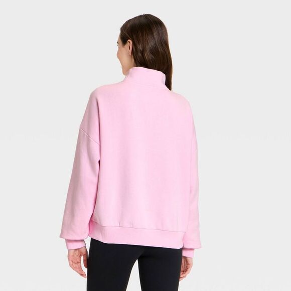 JoyLab - Women's Mock Neck Sweatshirt - JoyLab  Light Pink  Pink - Picture 2 of 3